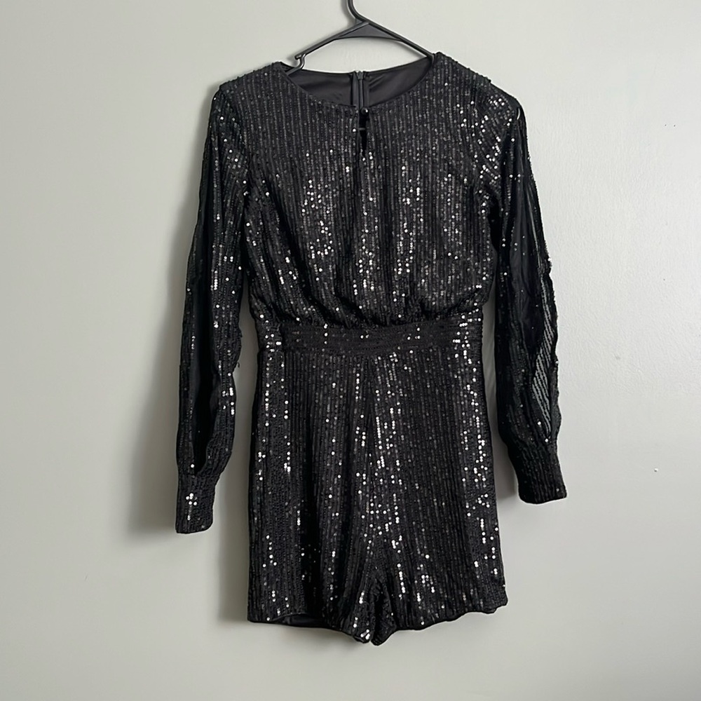 Black sequin romper